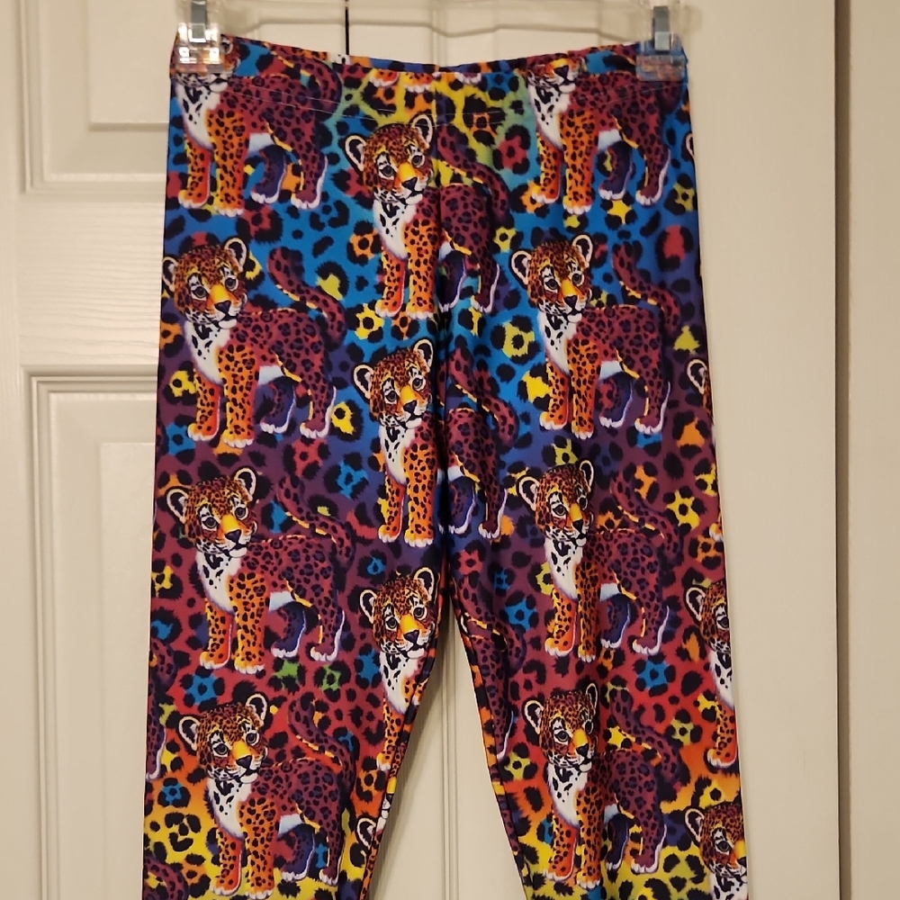 Rage On Lisa Frank Style Leopard Print Leggings Size S